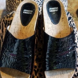 Johnson &Murphy Black Jenny Slide Sandal
